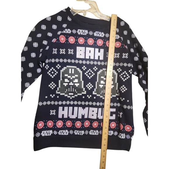 Star Wars Darth Vader Bah Humbug Christmas Sweater Navy Juniors Small 3-5 - Picture 3 of 6